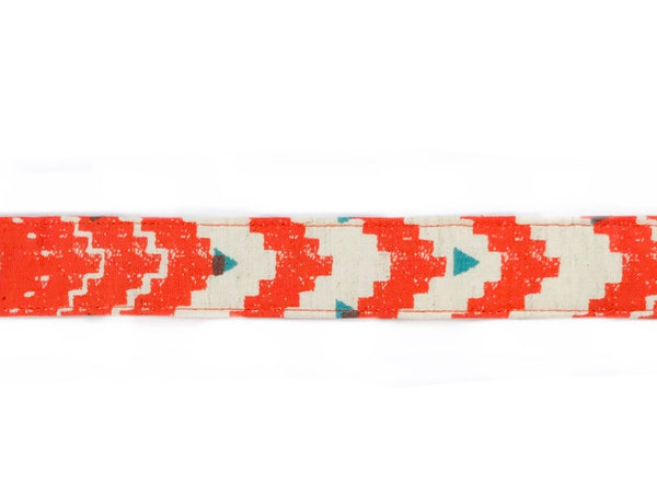 dog collar in orange chevron print